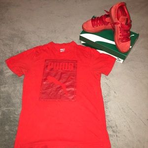 Red Puma T-Shirt and Puma Shoe Combo!!
